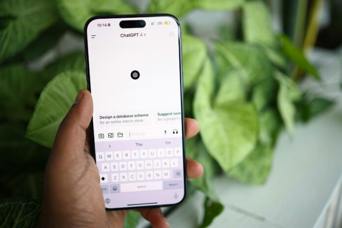 ChatGPT på handhållen mobil